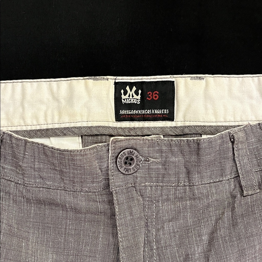 Micros Men's Heathered Gray Flat Front Shorts - Picture 2 of 4